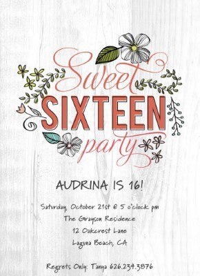 sweet sixteen invitations